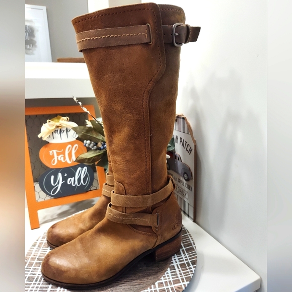 UGG Shoes - 🏇EUC UGG Australia Darcie Riding Boots Leather Zip Closure Buckle Strap, 8